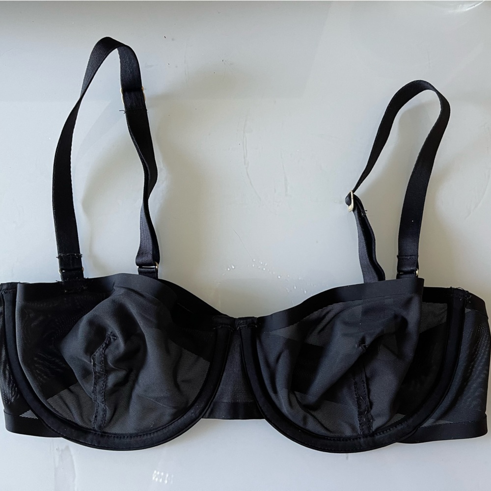 CUUP THE BALCONETTE BRA - BLACK MESH